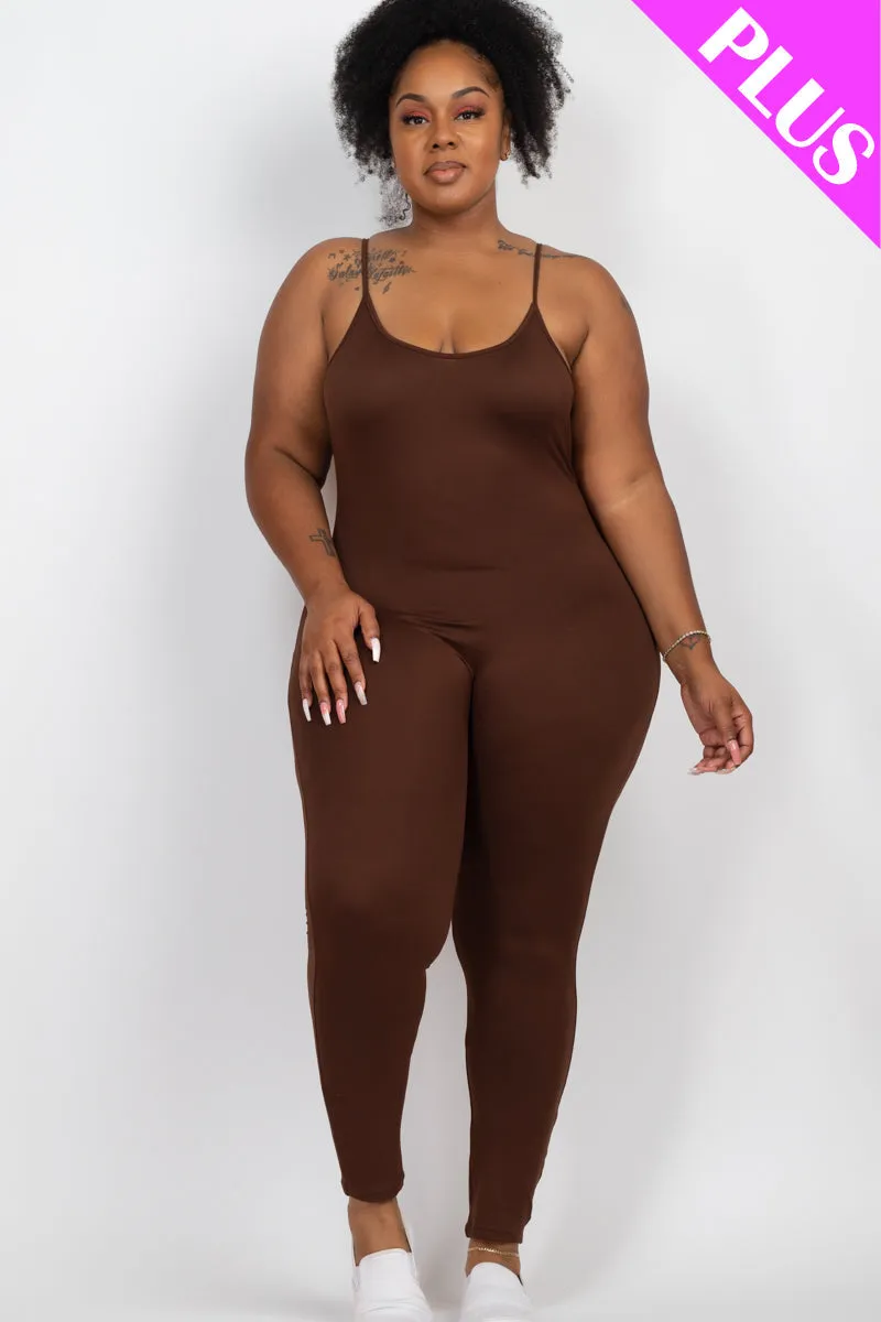 Plus Size Solid Bodycon Cami Jumpsuit (CAPELLA)