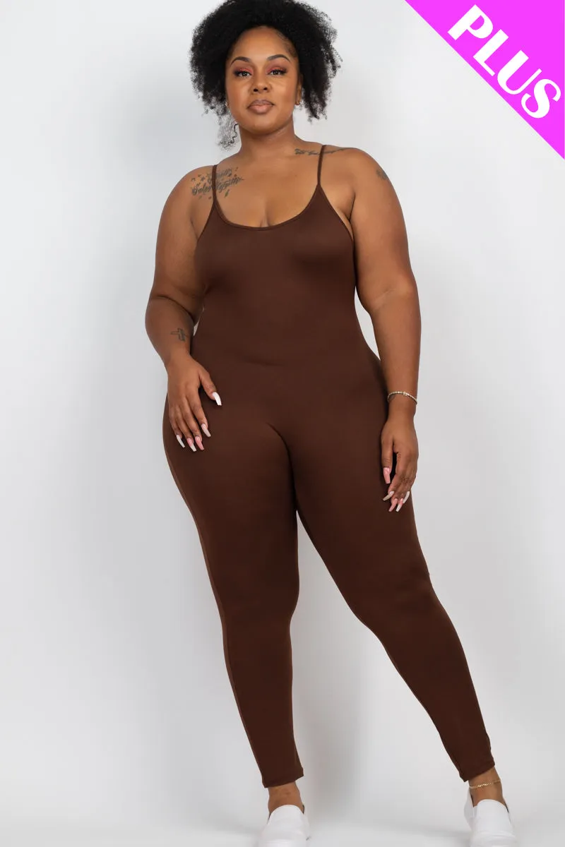 Plus Size Solid Bodycon Cami Jumpsuit (CAPELLA)