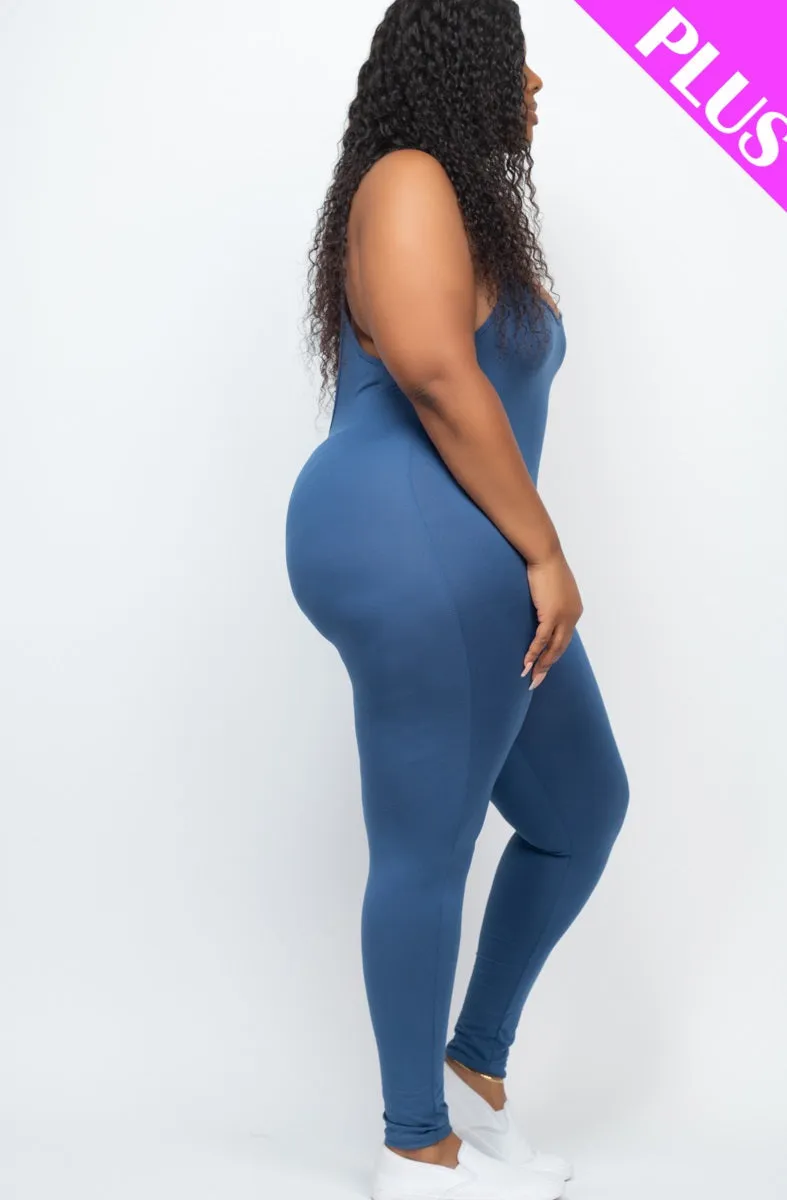 Plus Size Solid Bodycon Cami Jumpsuit (CAPELLA)