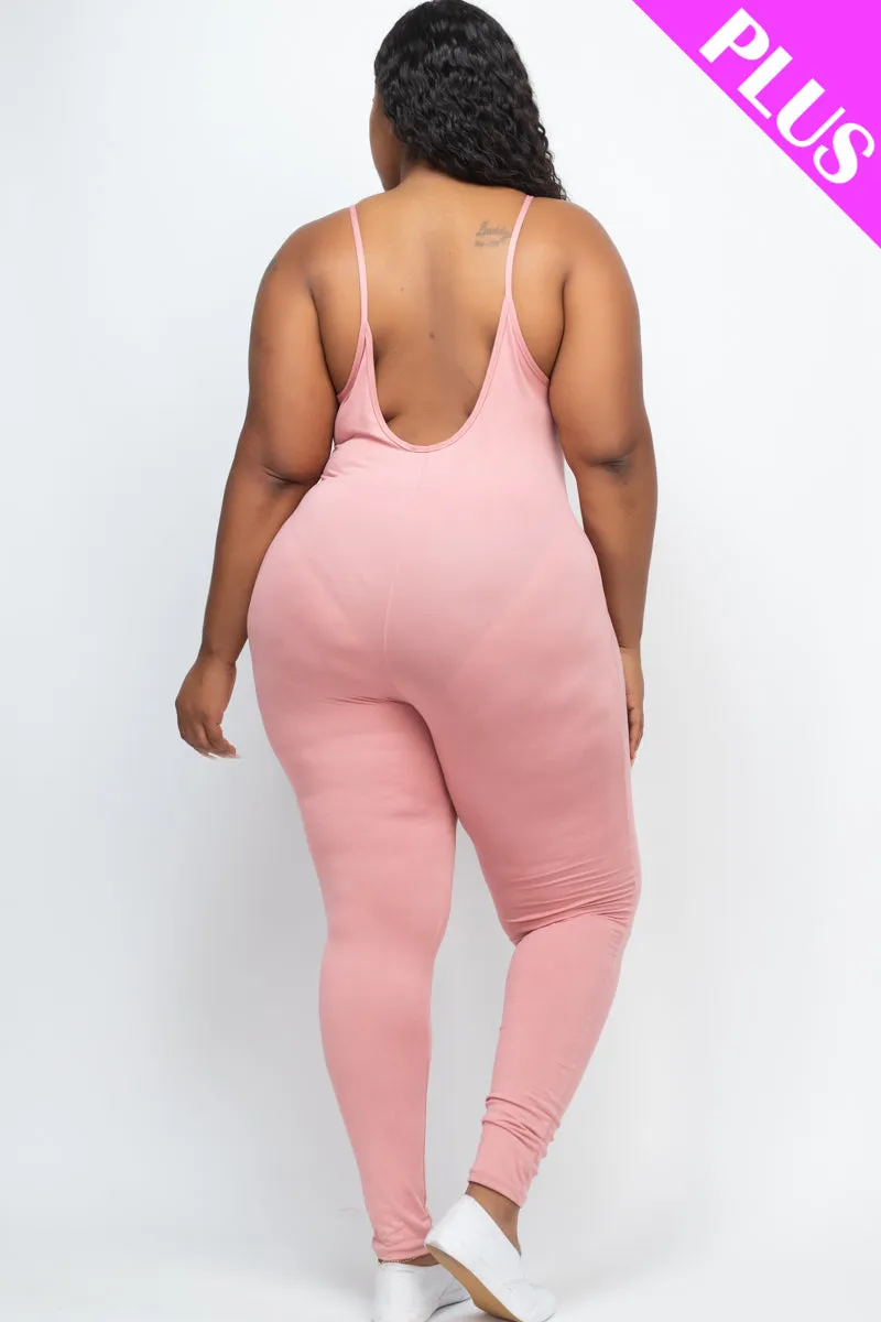 Plus Size Solid Bodycon Cami Jumpsuit (CAPELLA)