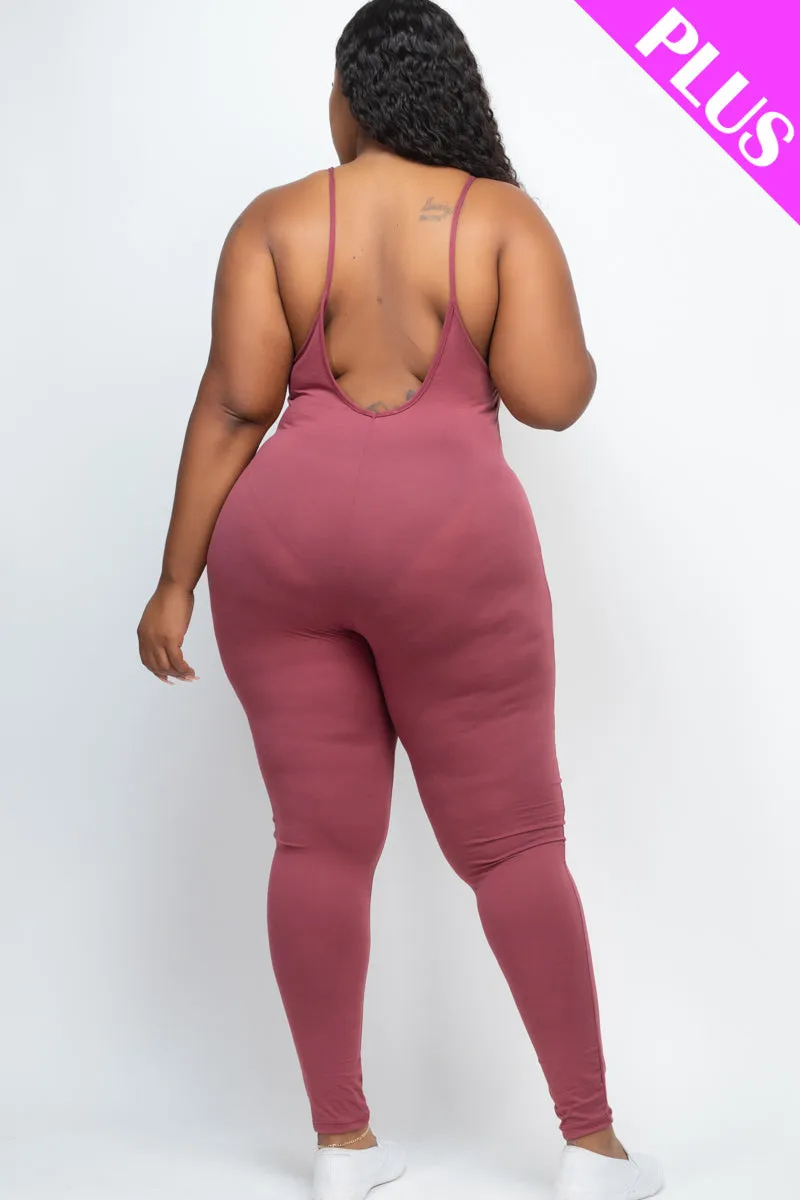 Plus Size Solid Bodycon Cami Jumpsuit (CAPELLA)