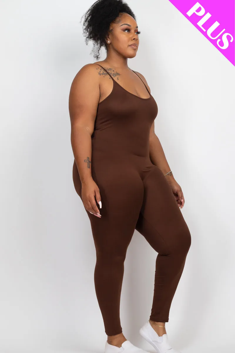 Plus Size Solid Bodycon Cami Jumpsuit (CAPELLA)