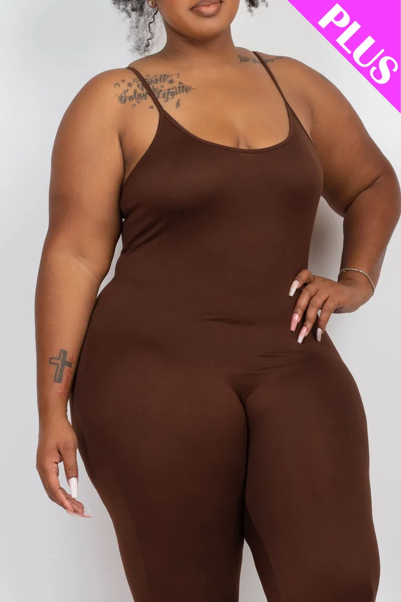 Plus Size Solid Bodycon Cami Jumpsuit (CAPELLA)