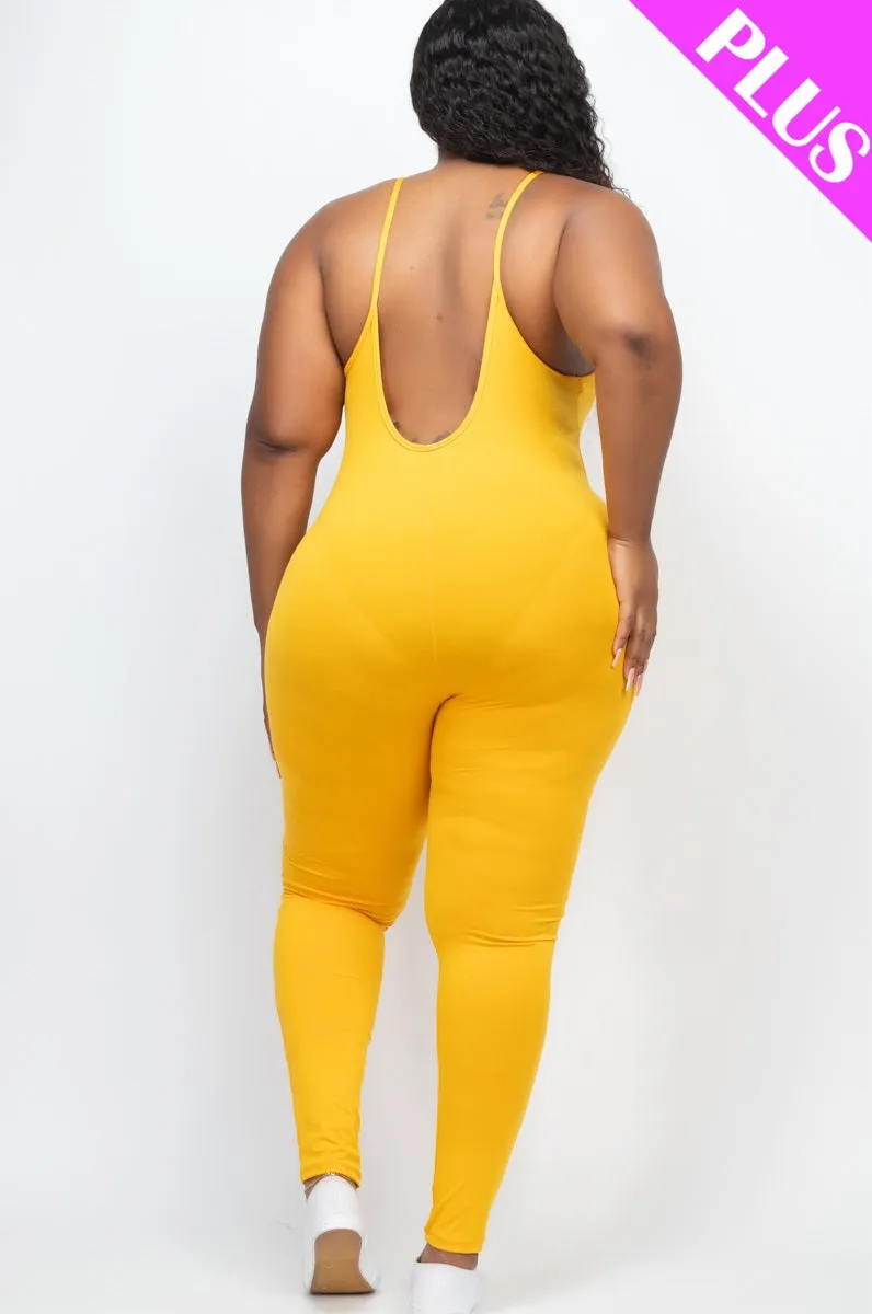 Plus Size Solid Bodycon Cami Jumpsuit (CAPELLA)