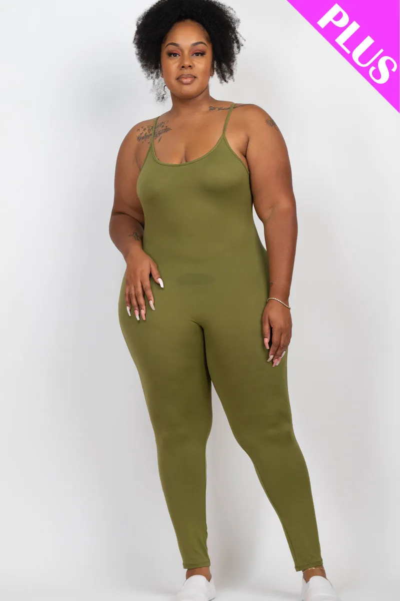 Plus Size Solid Bodycon Cami Jumpsuit (CAPELLA)