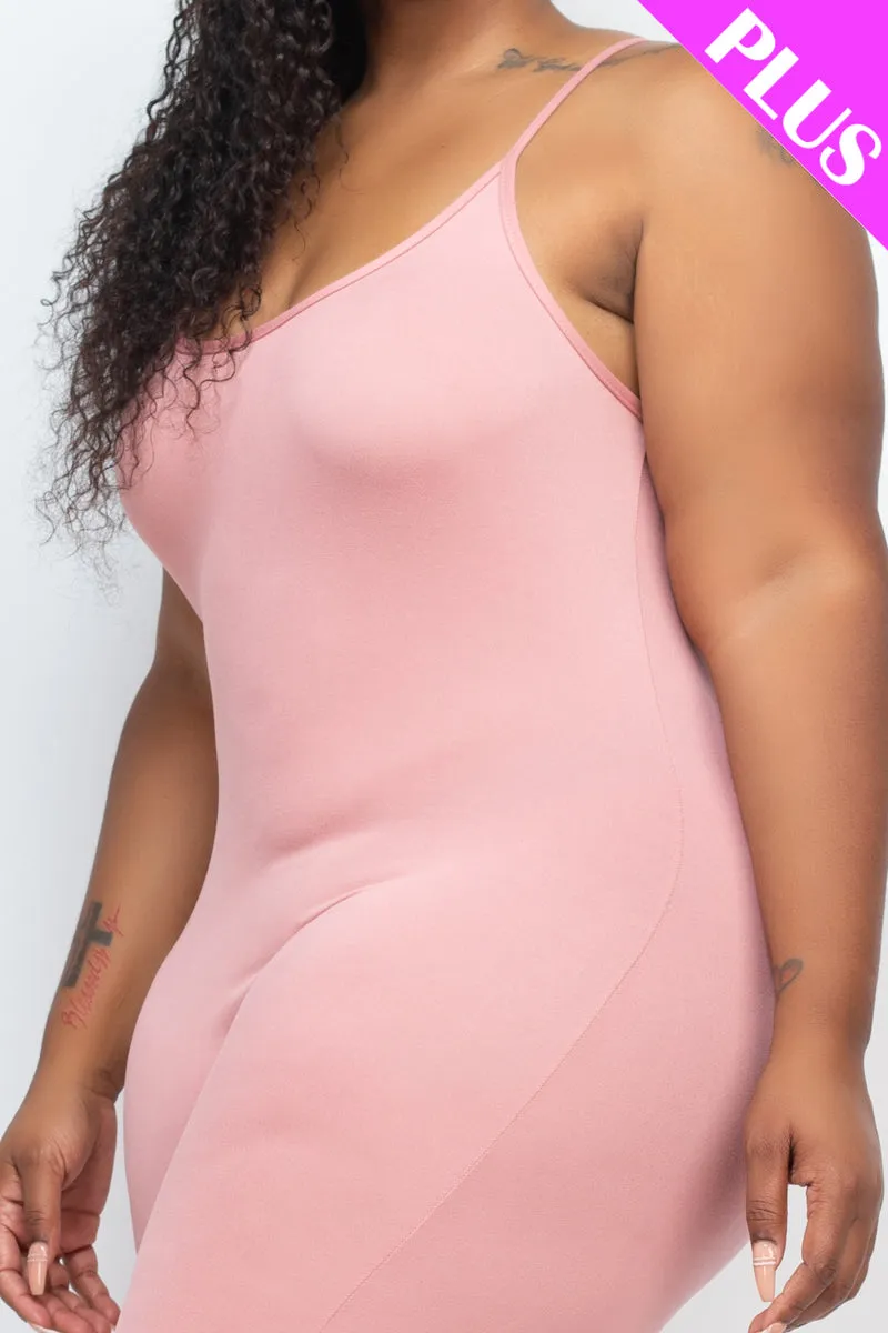 Plus Size Solid Bodycon Cami Jumpsuit (CAPELLA)