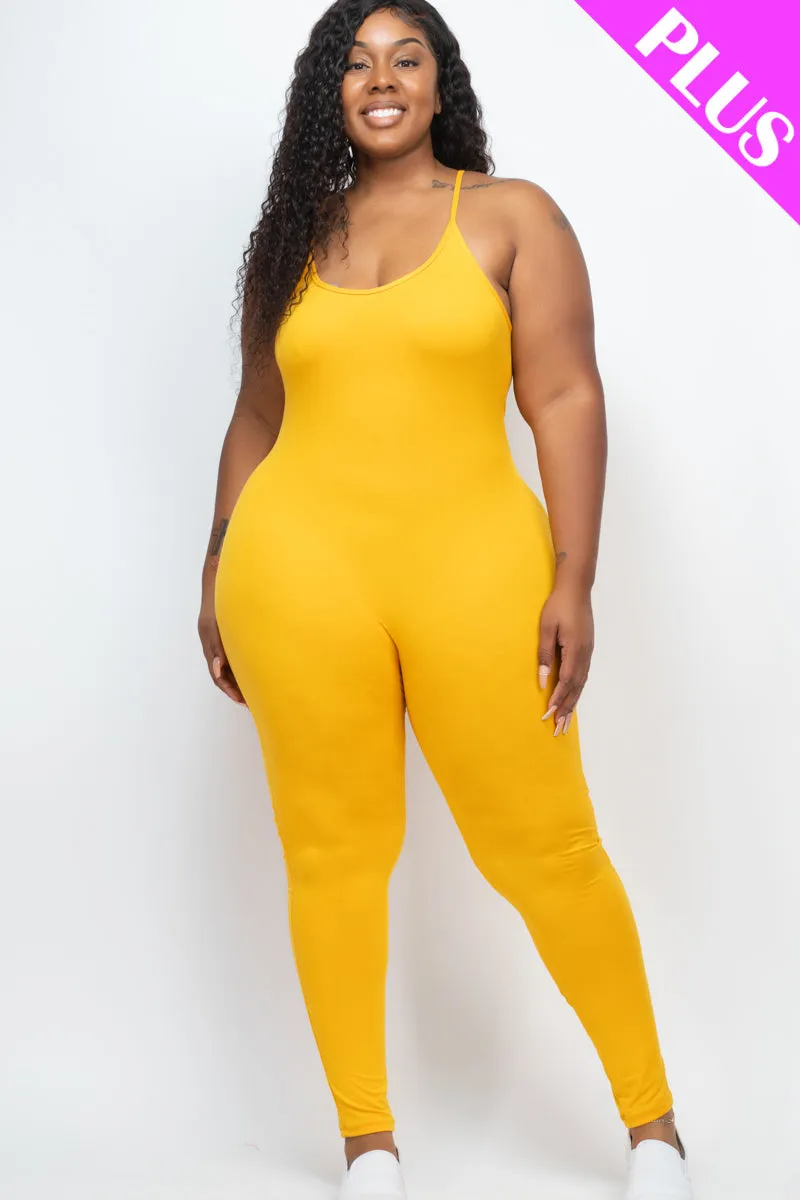 Plus Size Solid Bodycon Cami Jumpsuit (CAPELLA)