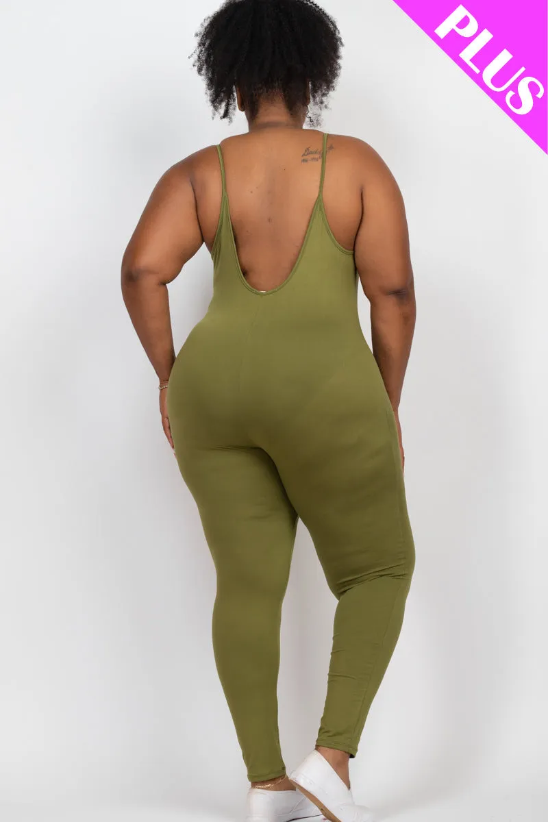 Plus Size Solid Bodycon Cami Jumpsuit (CAPELLA)