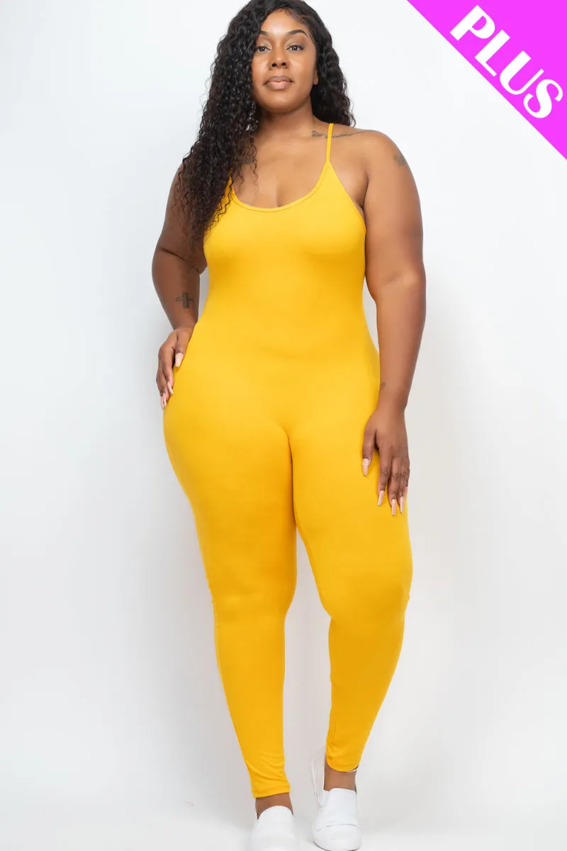 Plus Size Solid Bodycon Cami Jumpsuit (CAPELLA)