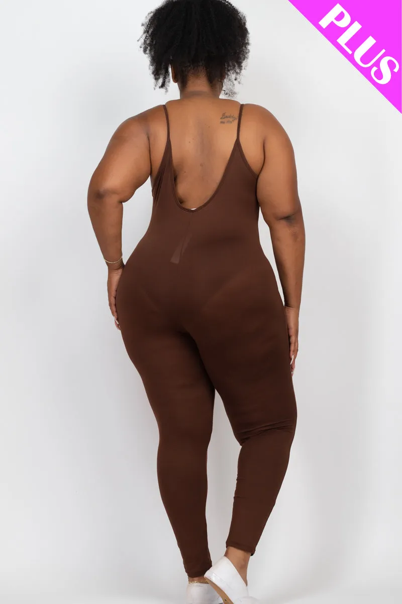 Plus Size Solid Bodycon Cami Jumpsuit (CAPELLA)