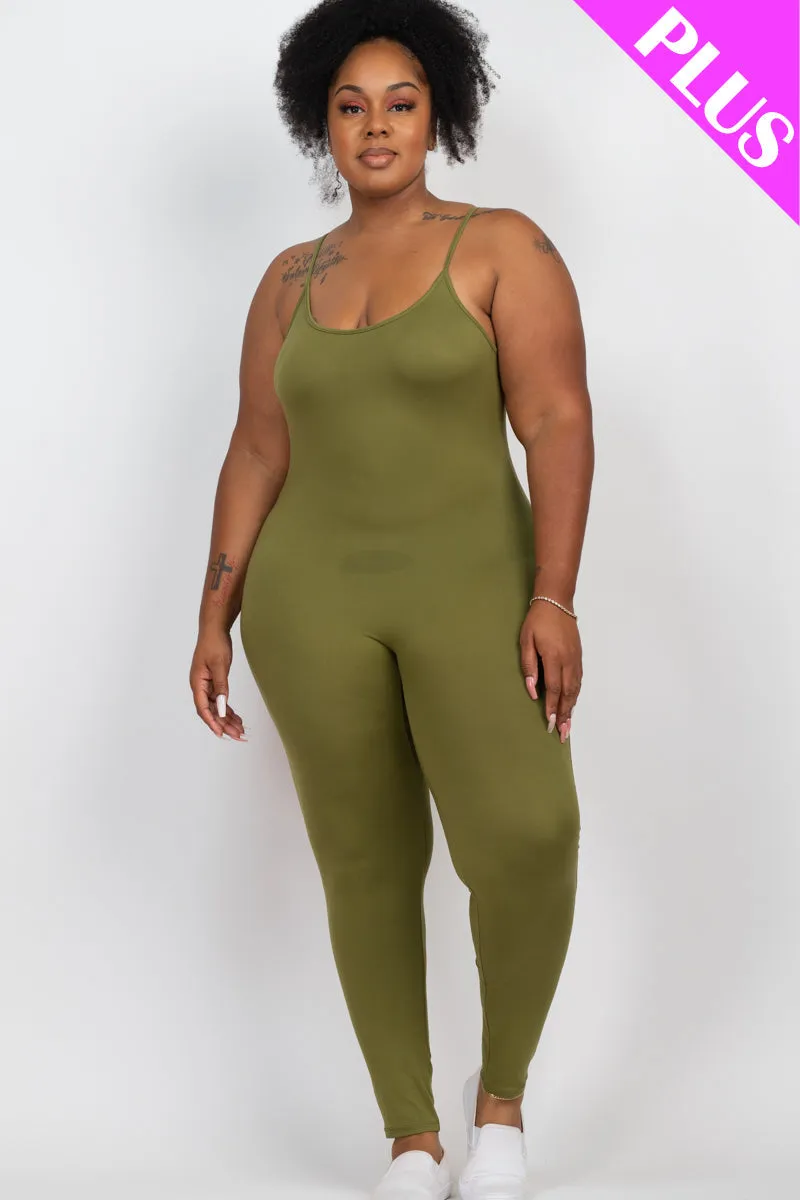 Plus Size Solid Bodycon Cami Jumpsuit (CAPELLA)