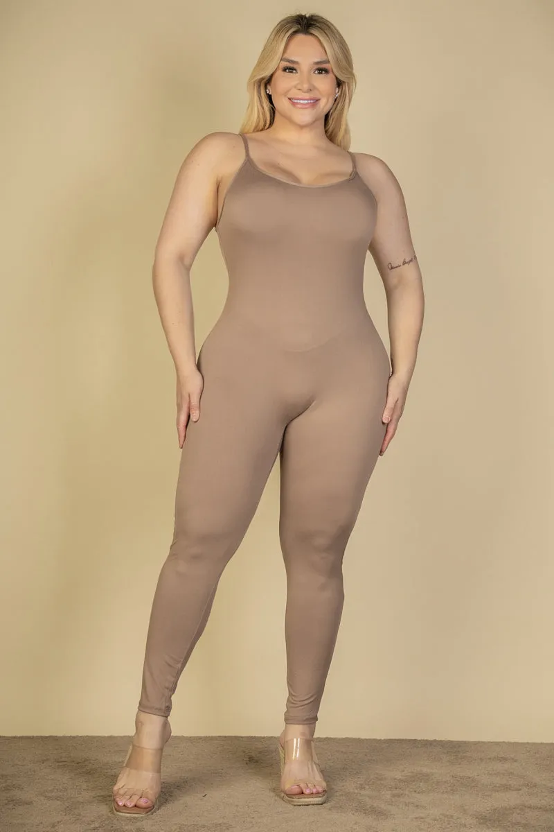 Plus Size Solid Bodycon Cami Jumpsuit (CAPELLA)