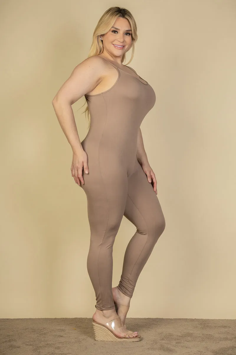 Plus Size Solid Bodycon Cami Jumpsuit (CAPELLA)