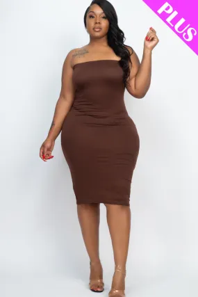 Plus Size Tube Bodycon Midi Dress (Capella)