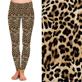 Poly Deluxe Womens Plus Size Legging Leopard Print sizes 26-30