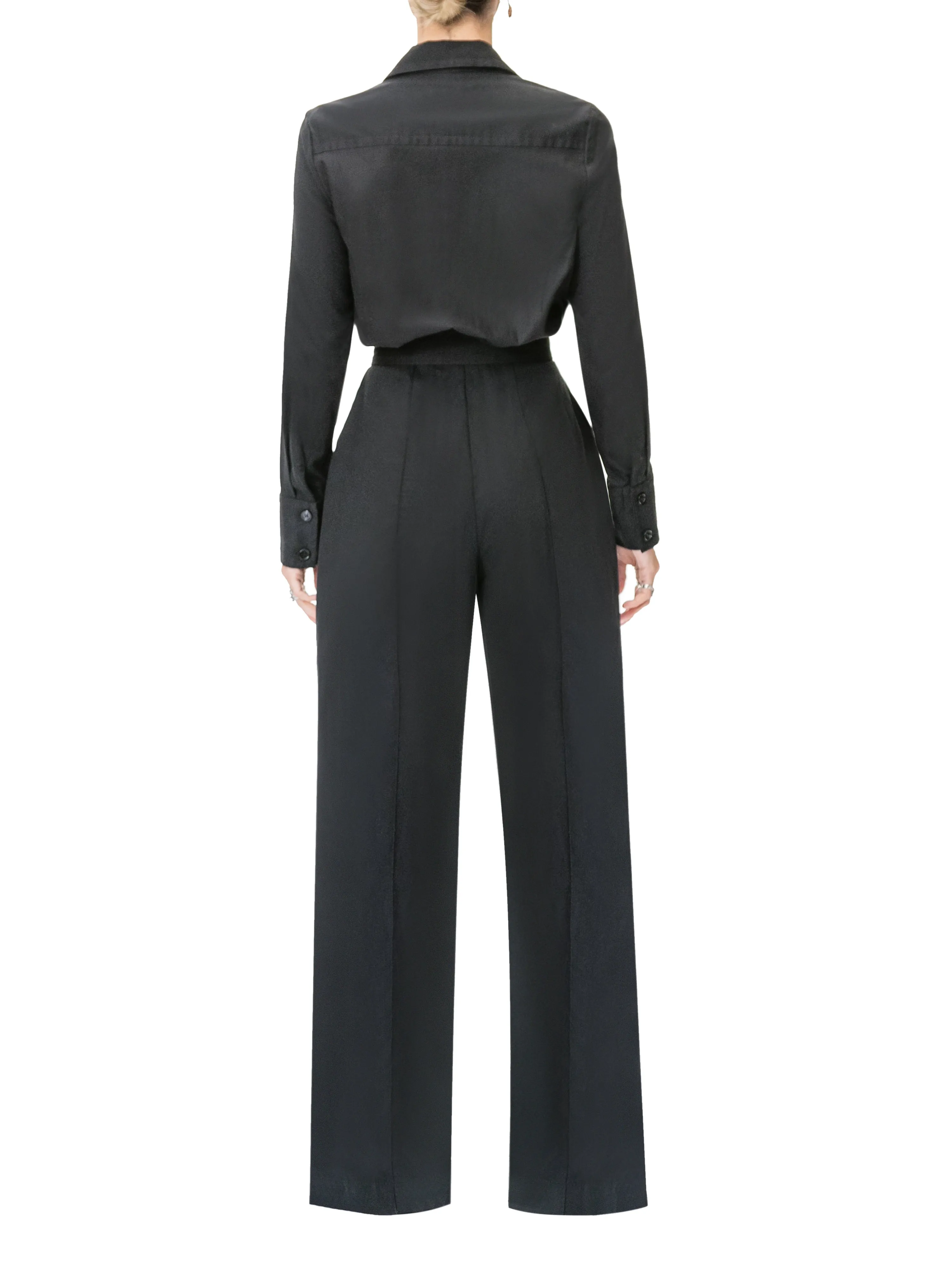 "Emma" Black Button-Down Jumpsuit