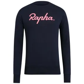 RAPHA Logo Sweatshirt AW23 - DNP Dark Navy/High-Vis Pink