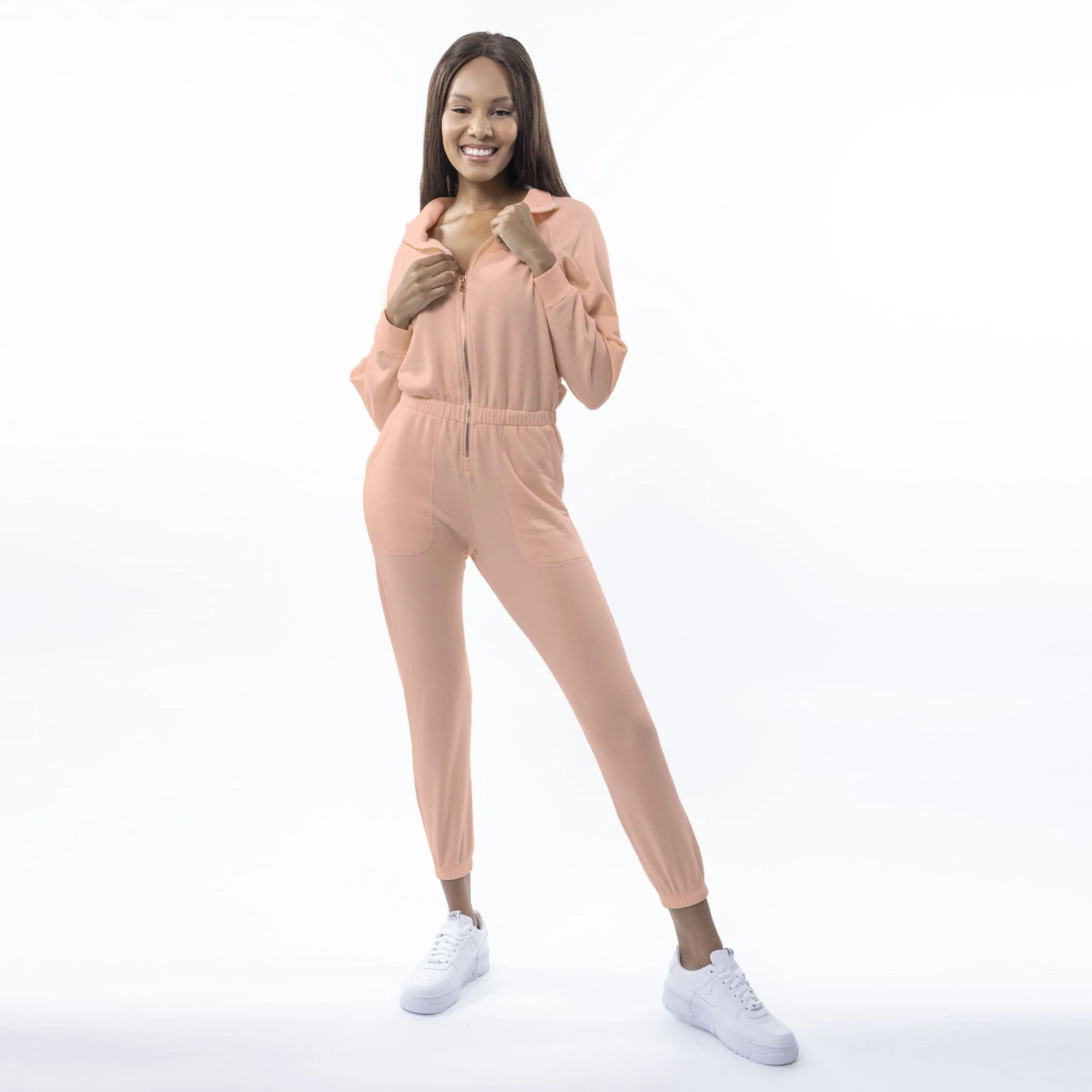 Restore Soft Terry Jumpsuit - Peach