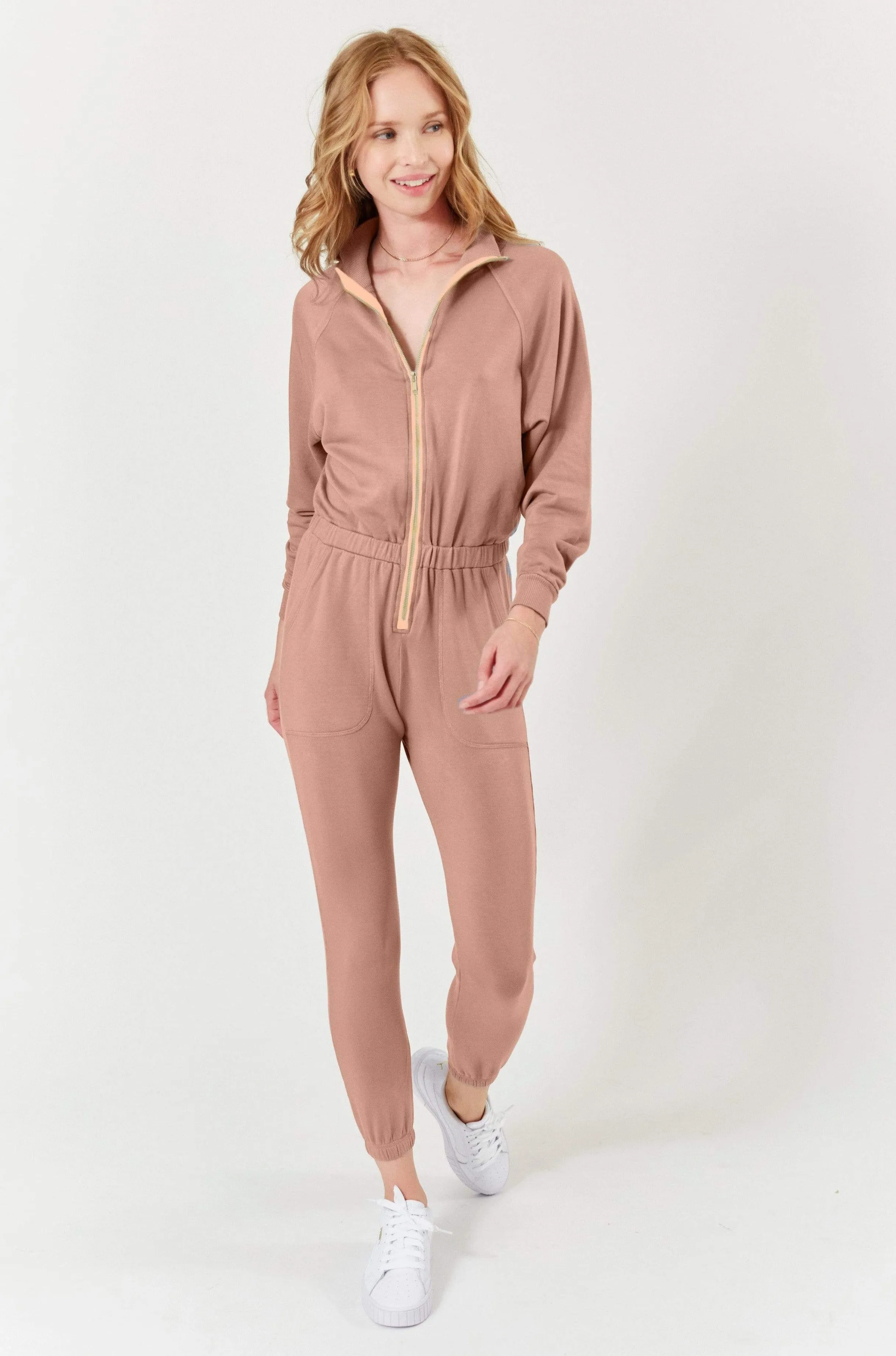 Restore Soft Terry Jumpsuit - Peach