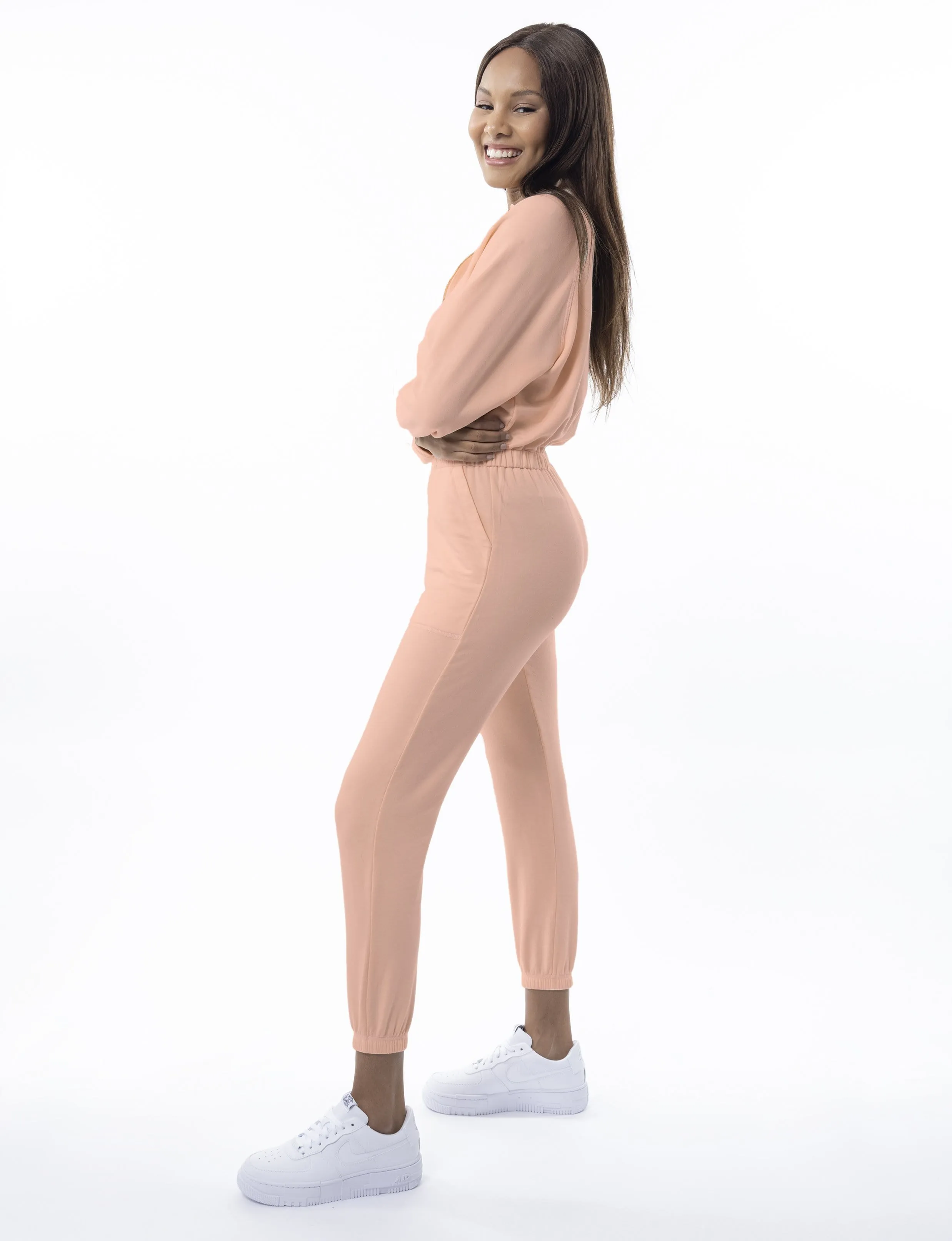 Restore Soft Terry Jumpsuit - Peach