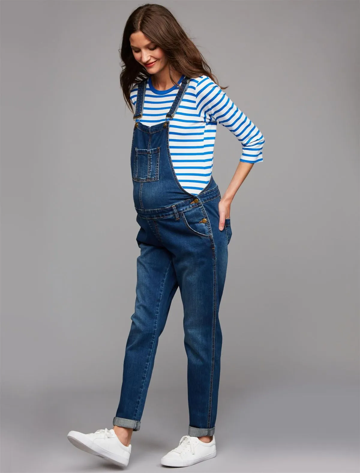 Ripe Straight Leg Maternity Overall in Indigo