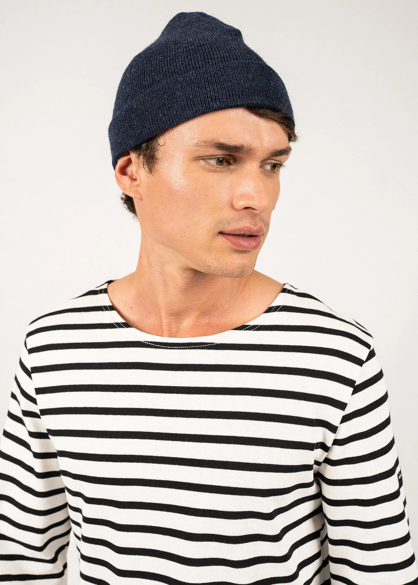 Sailor hat - in pure new wool (BLEU CHINE)