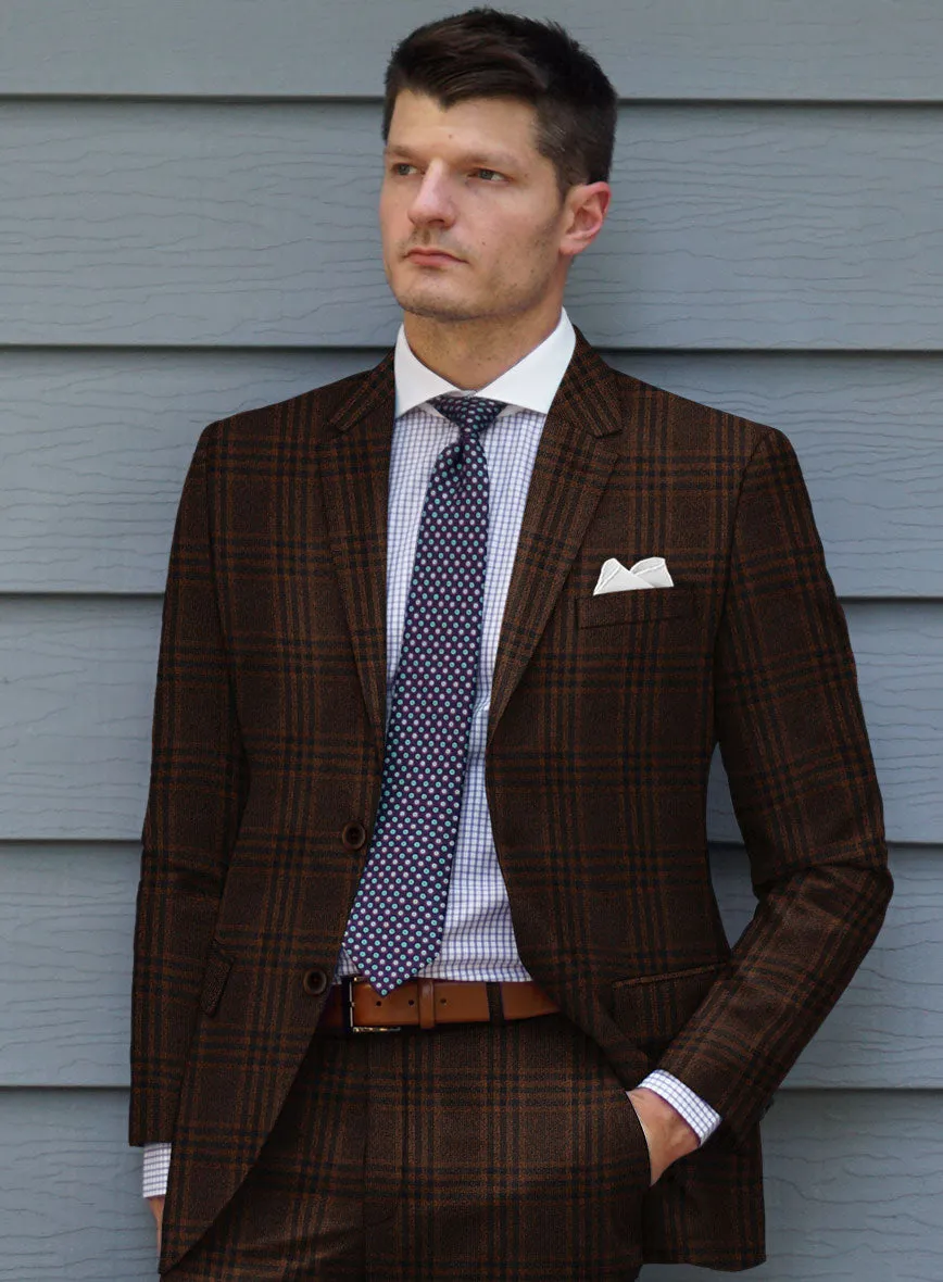 Scabal Rust Checks Wool Jacket