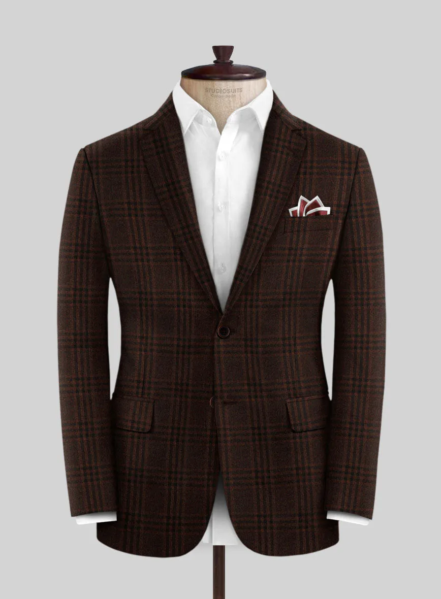 Scabal Rust Checks Wool Jacket