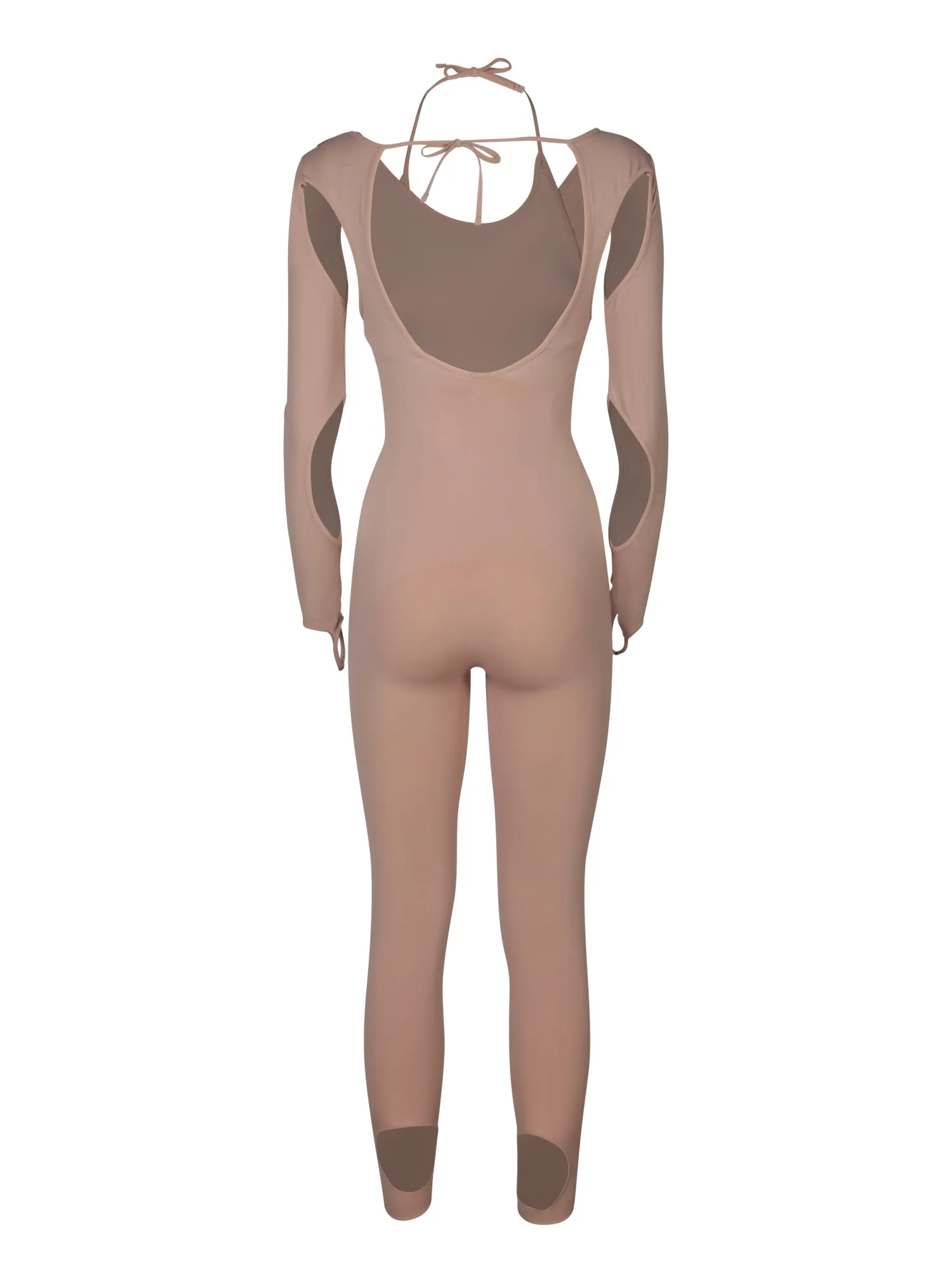 Sculpting nude jumpsuit