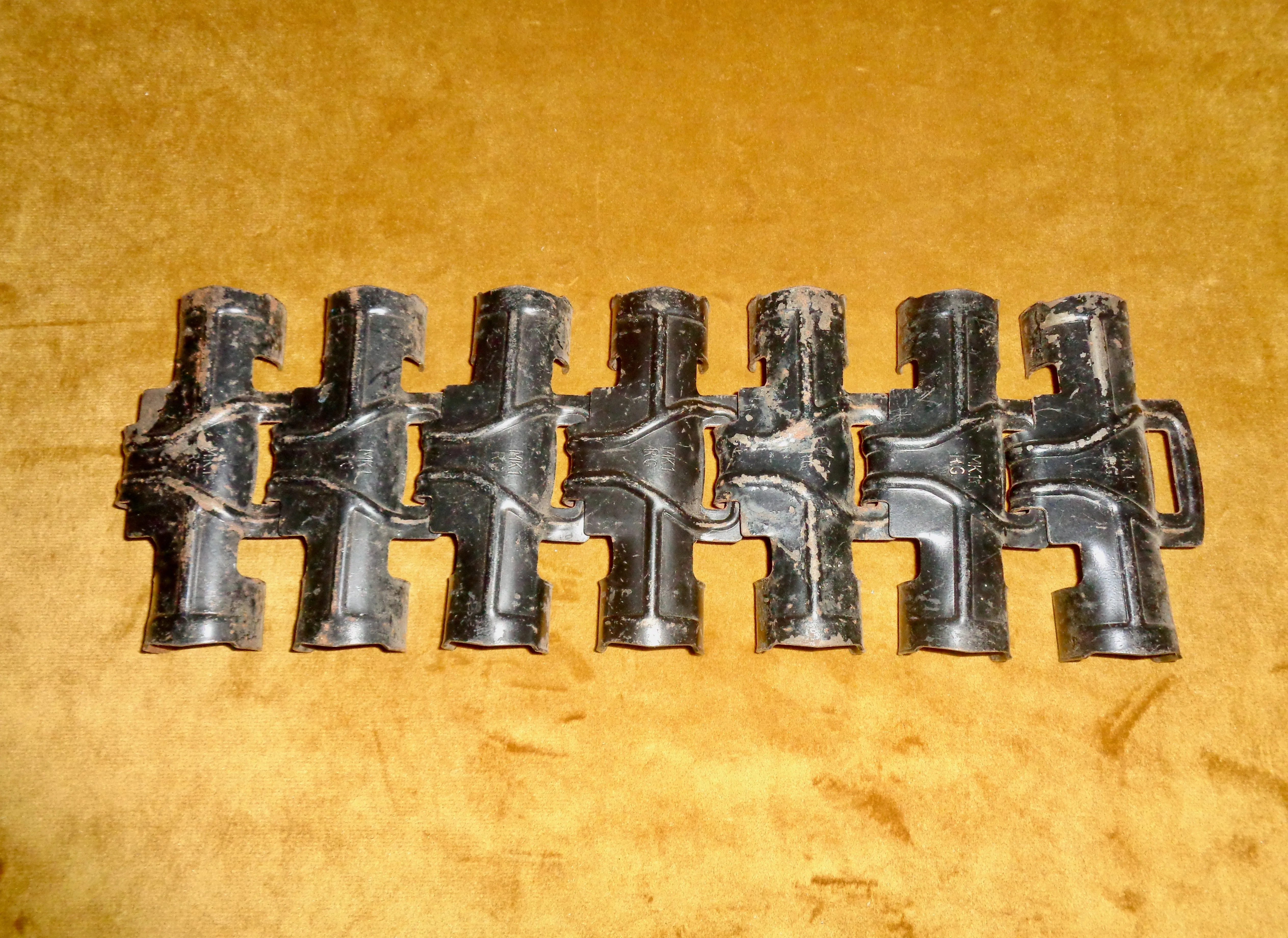 Seven WW2 RAF Mk1 RG 50 Cal Ammunition Belt Links For A Browning M2