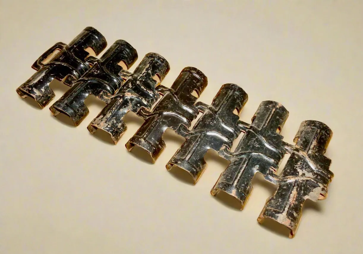 Seven WW2 RAF Mk1 RG 50 Cal Ammunition Belt Links For A Browning M2