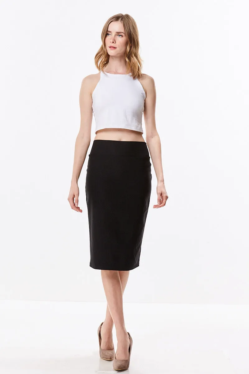 Straight Fitting Knee Length Pencil Skirt