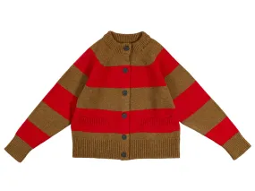 Stripe Cardigan Dark Olive & Tudor