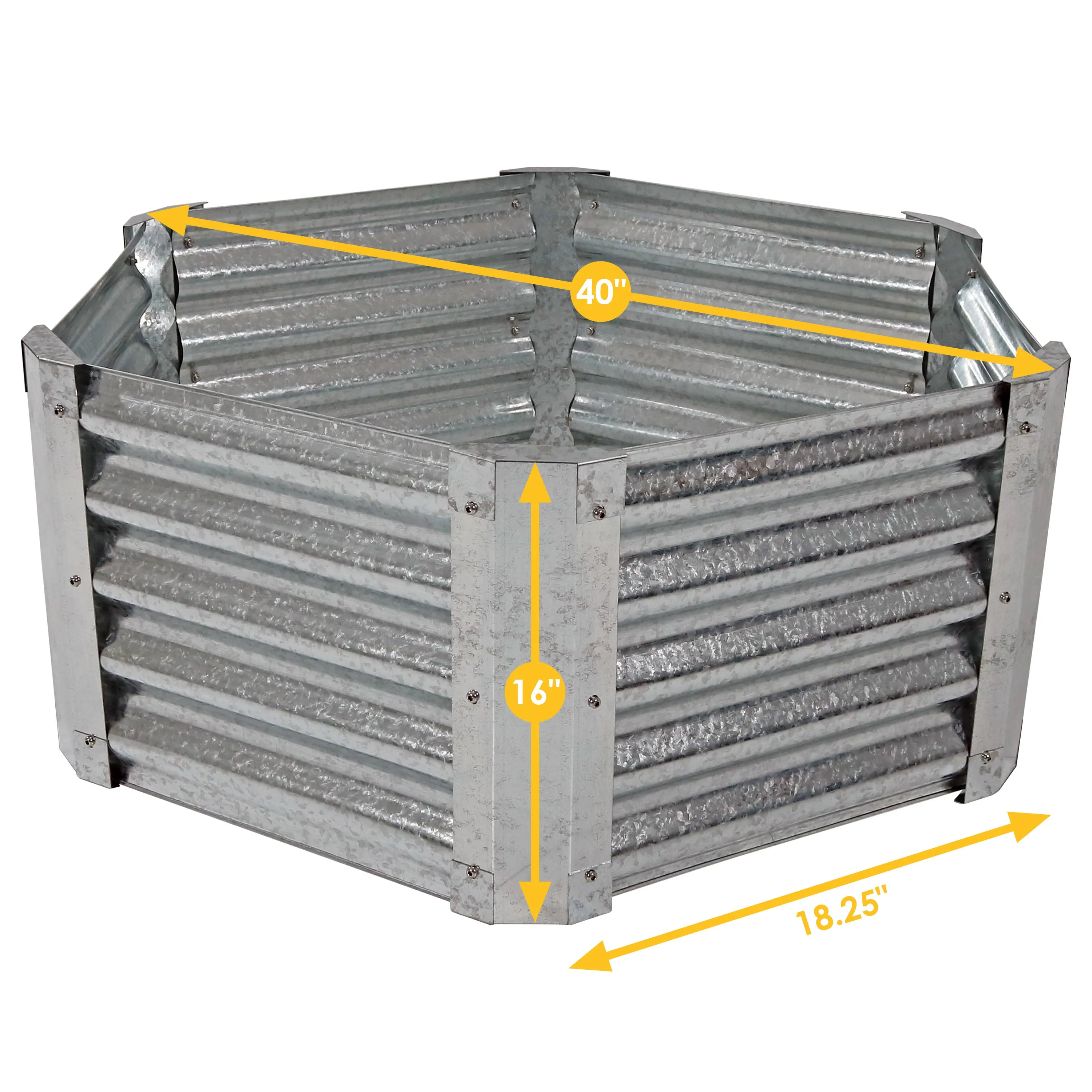 Sunnydaze Galvanized Steel Raised Garden Bed - Hexagon