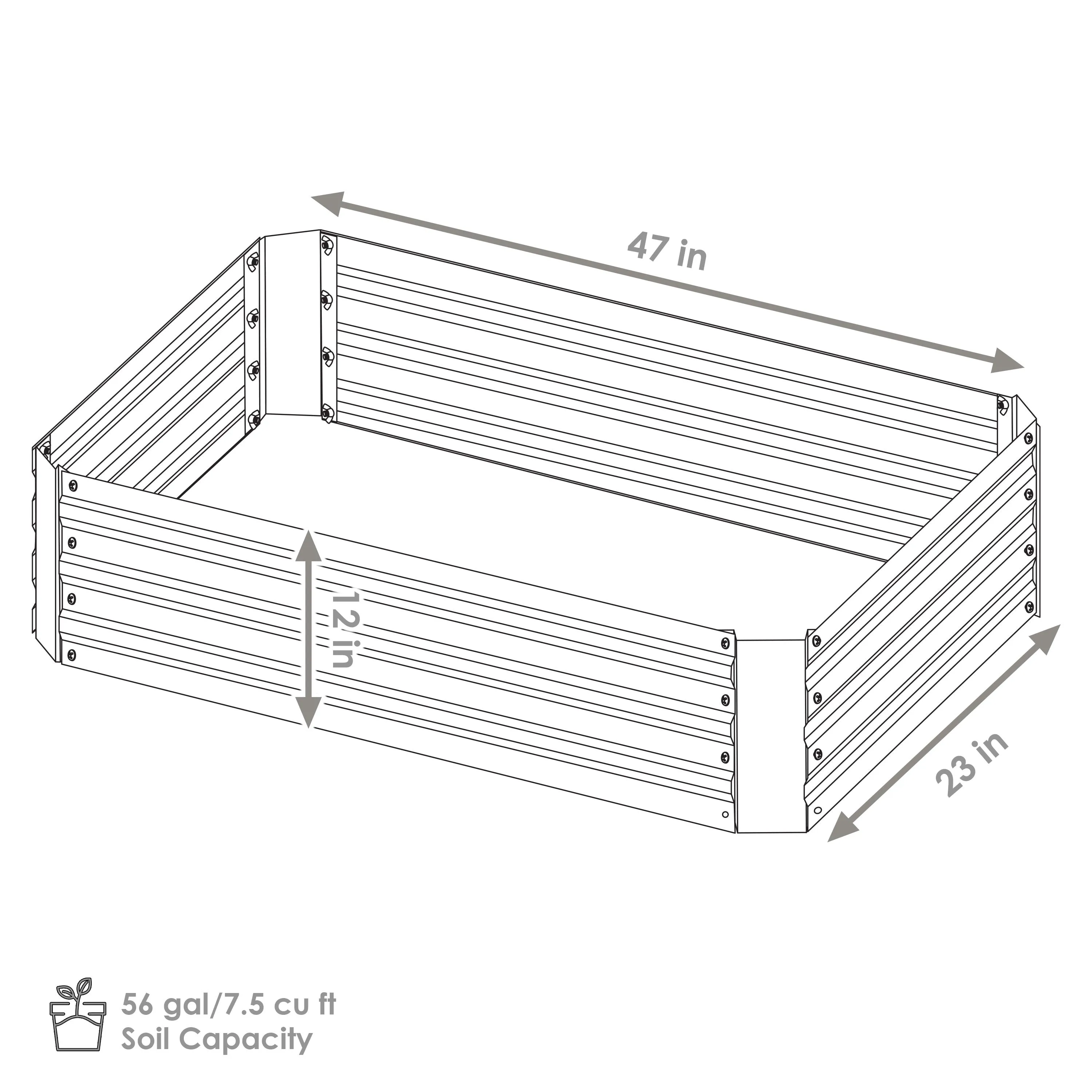 Sunnydaze Galvanized Steel Raised Garden Bed