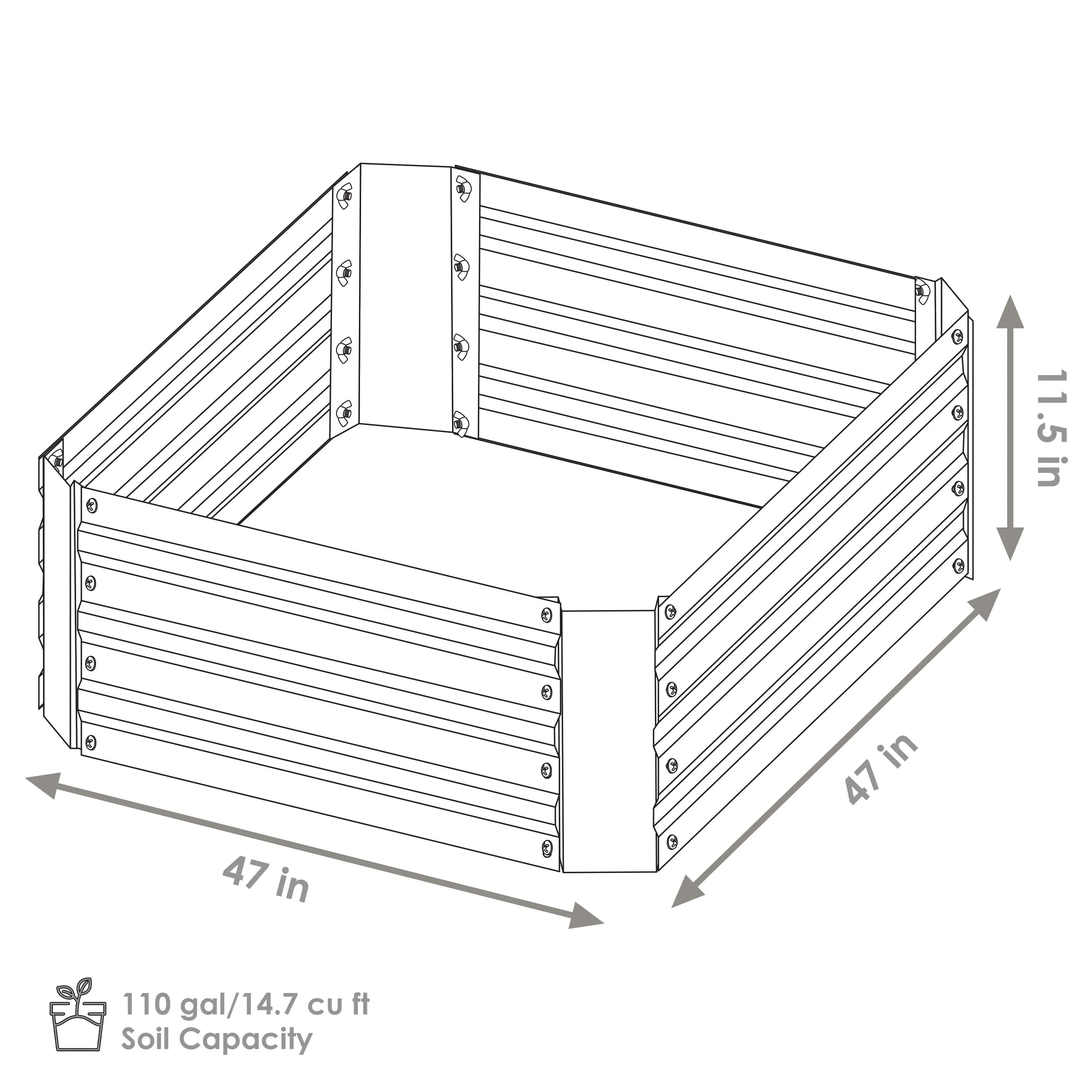 Sunnydaze Galvanized Steel Raised Garden Bed