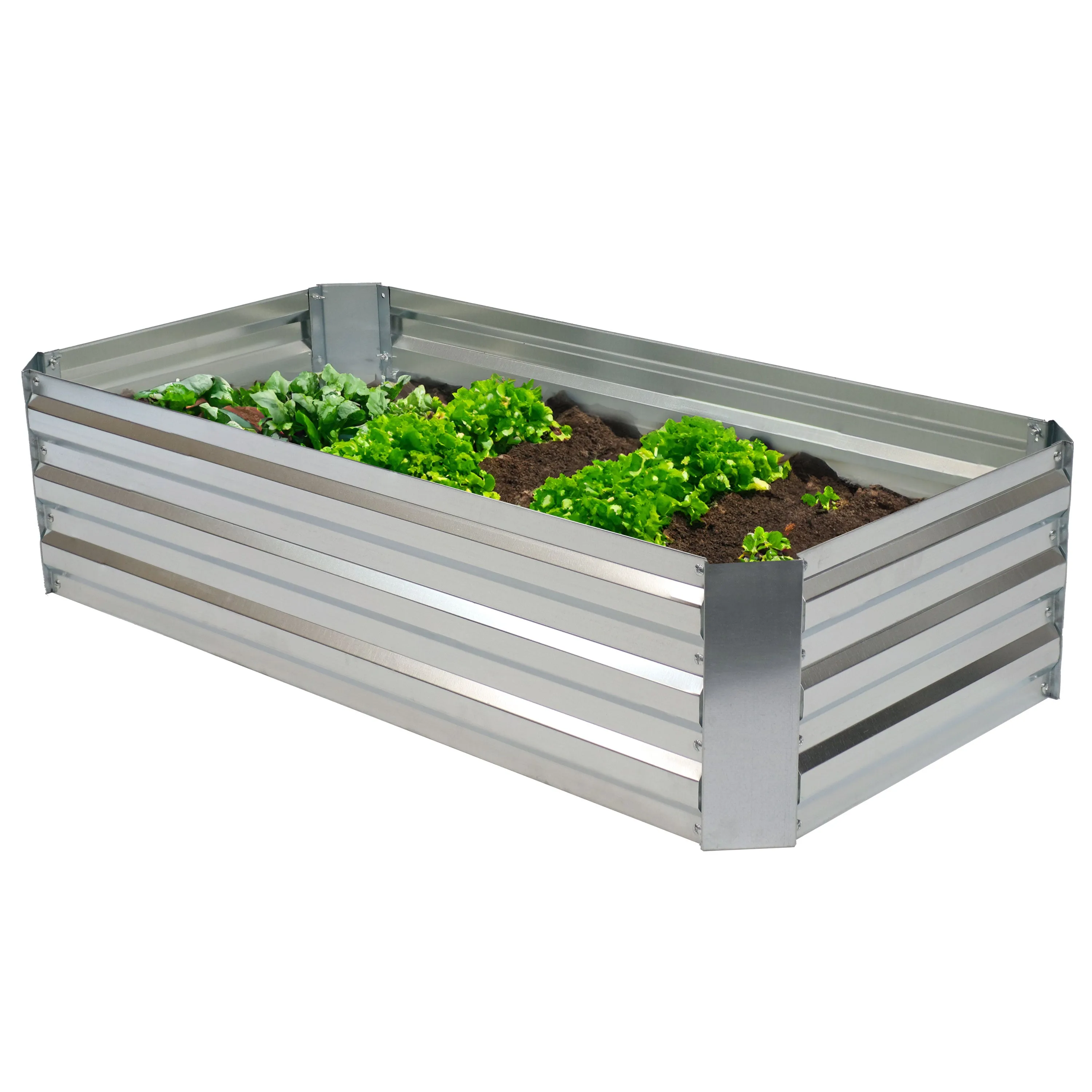 Sunnydaze Galvanized Steel Raised Garden Bed