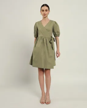 The Inzai Daisy Olive Linen Dress