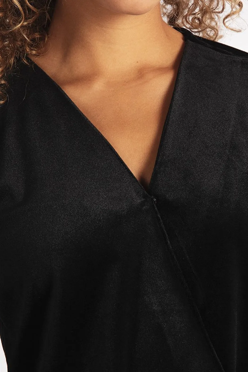 Velvet Wrap Blouse