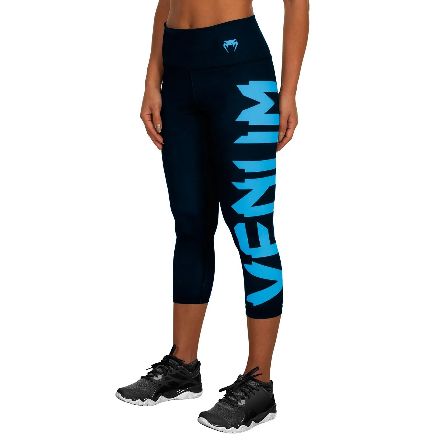 Venum Giant Cropped Leggings - Black/Cyan