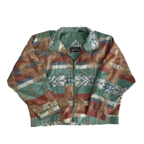 Vintage 90s Andy Johns Aztec Windbreaker Jacket M