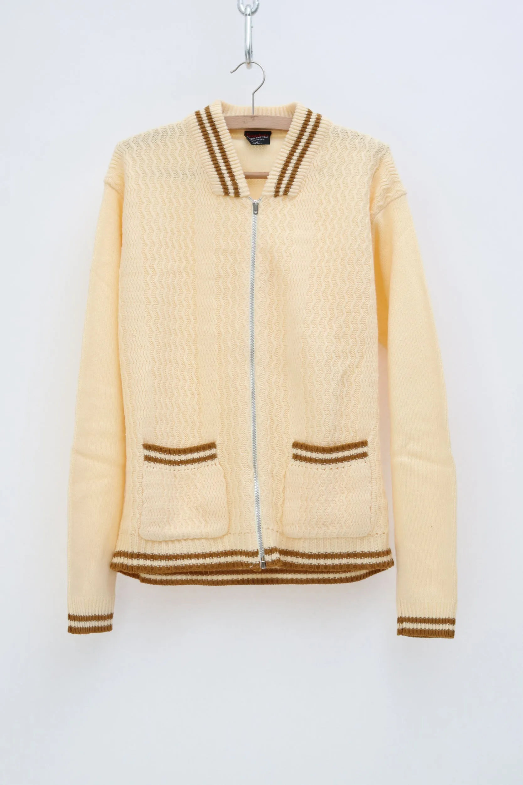 Vintage Knitted Zip Cardigan