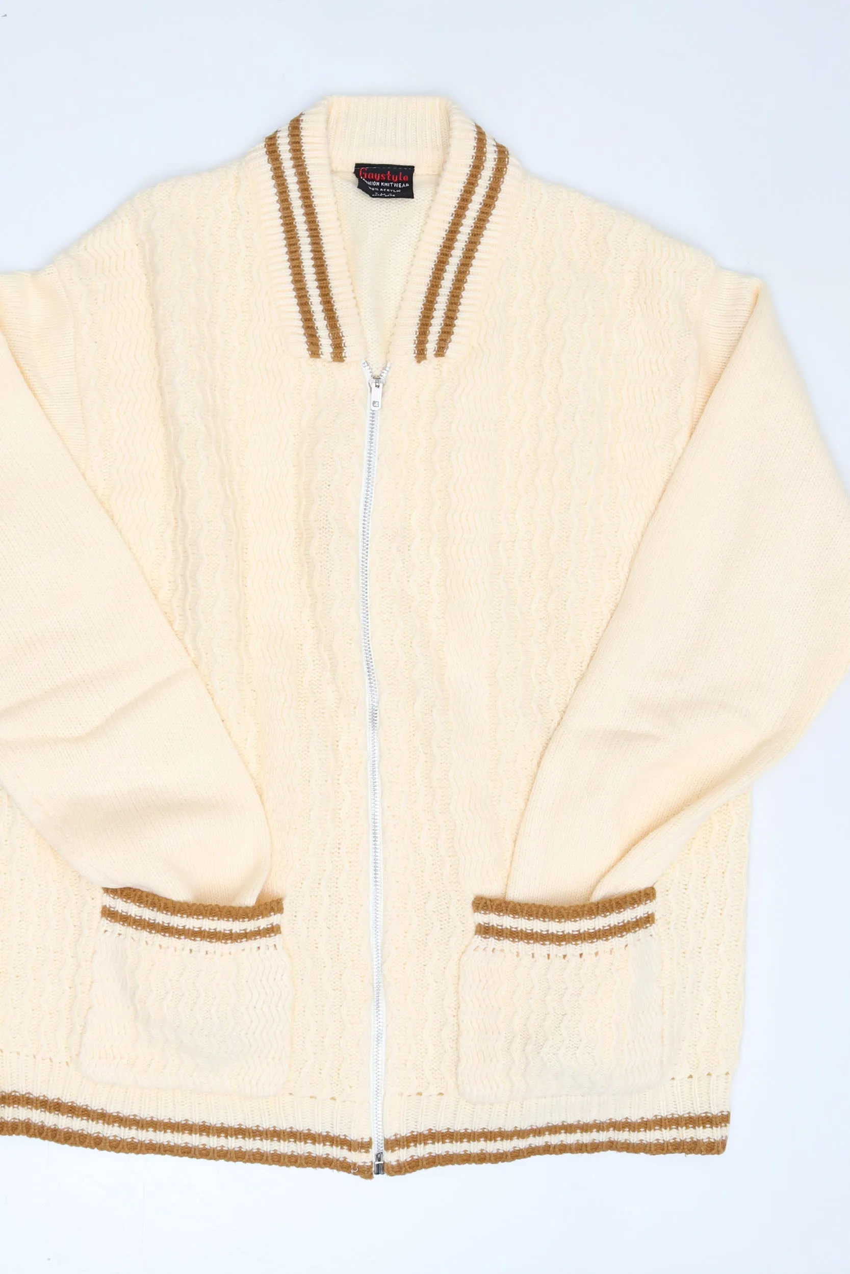 Vintage Knitted Zip Cardigan