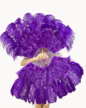 violet Marabou Ostrich Feather fan 24"x 43"