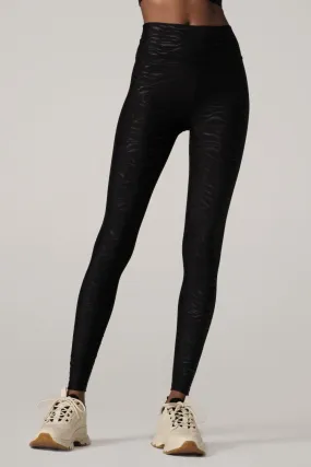 Wear It To Heart Tiger Emboss Black High Waist Legging