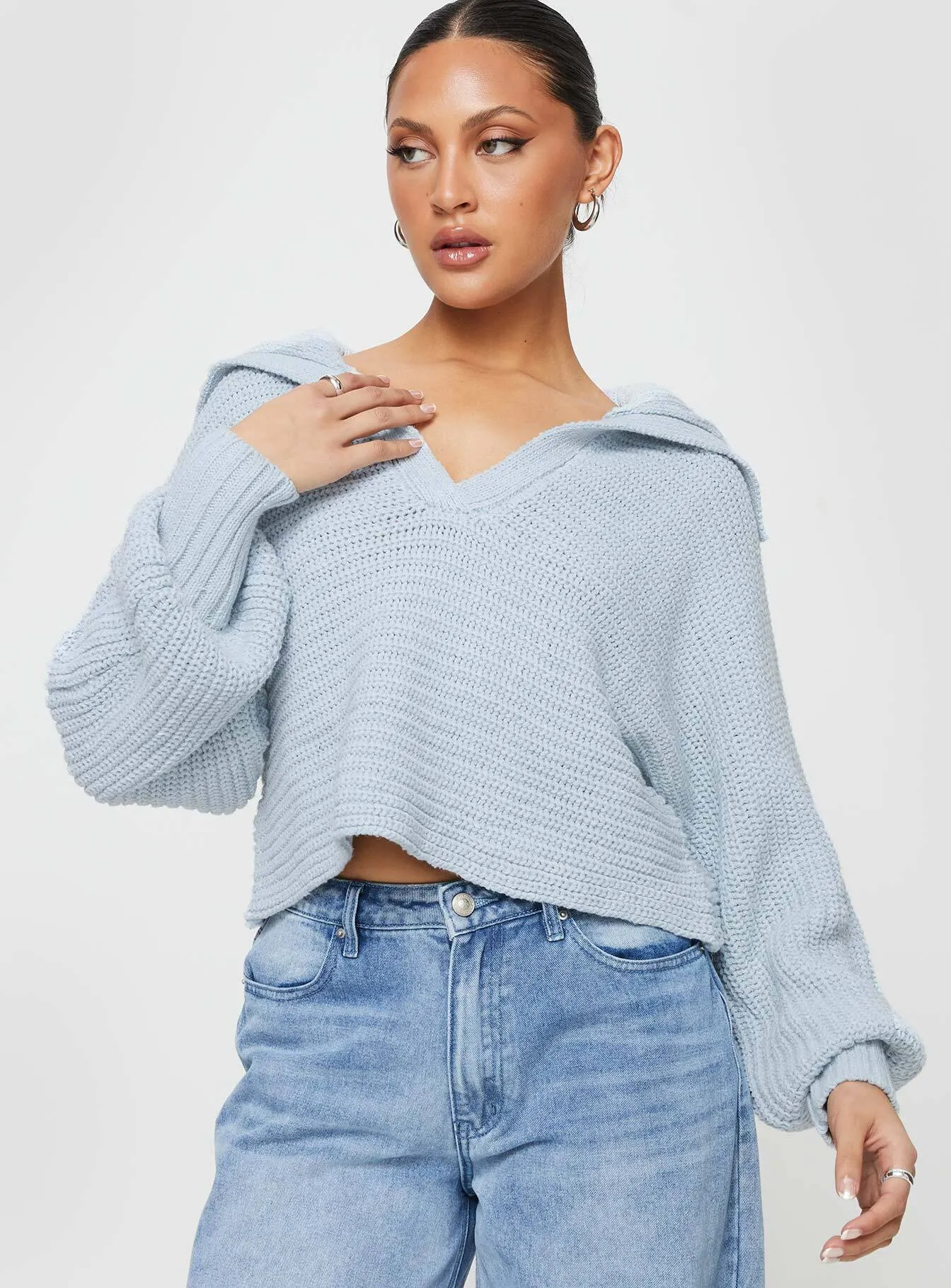 Wester Ribbed Jumper Blue