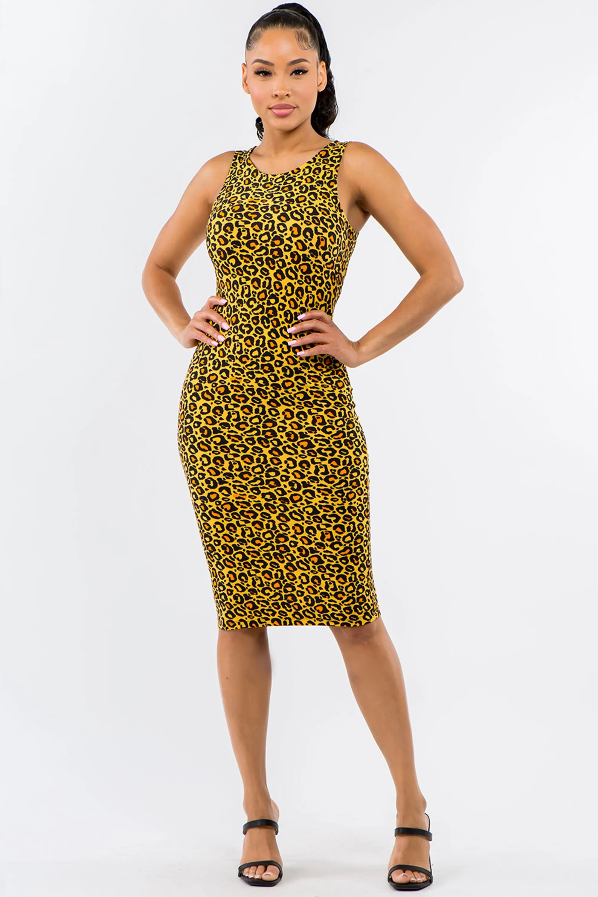 Wildly Fierce Leopard Tank Midi Dress