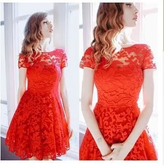 Women Elegant Hollow Out Lace Dress