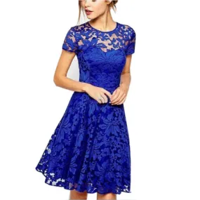 Women Elegant Hollow Out Lace Dress