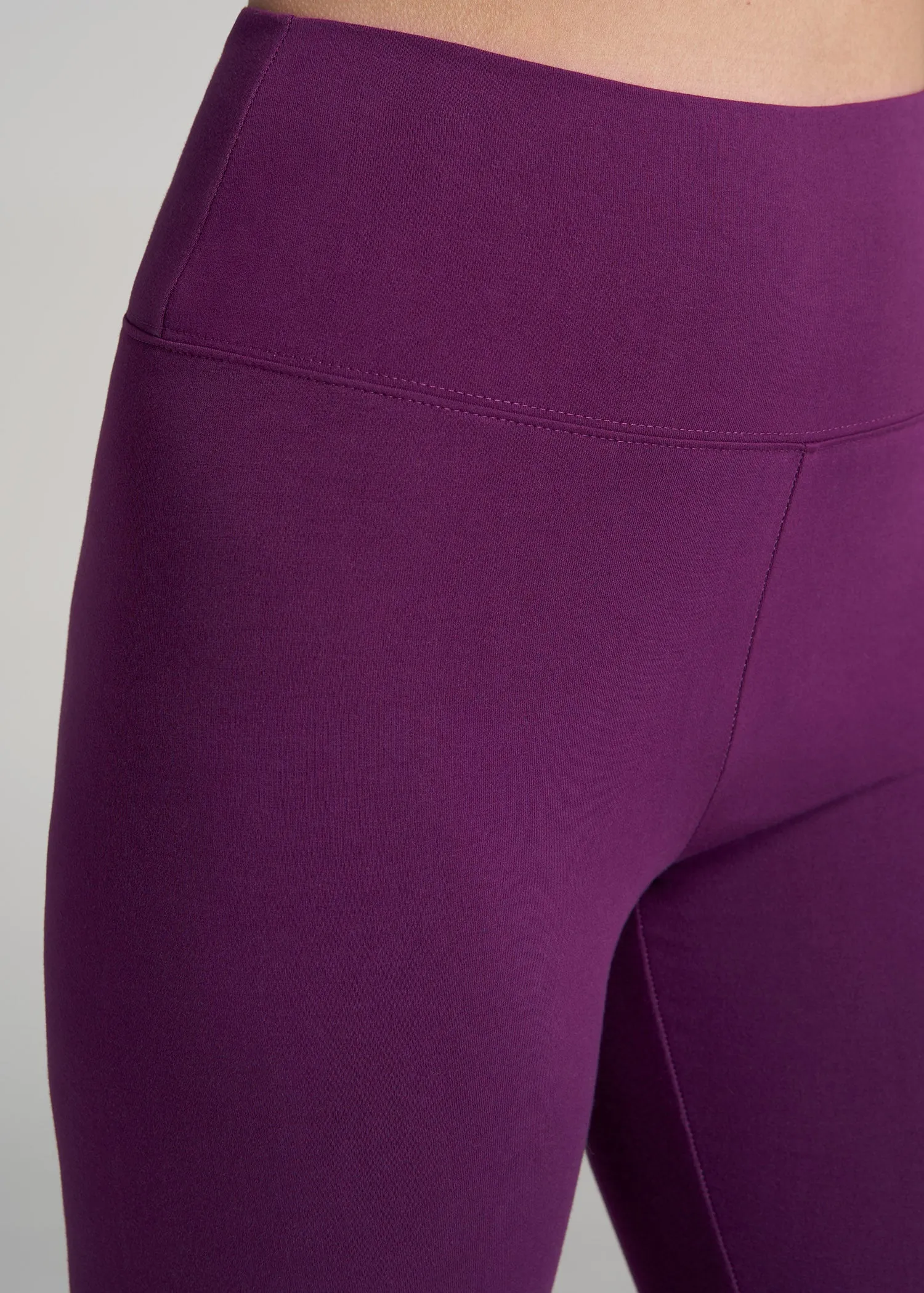 Women's Tall Cotton Leggings in Plum